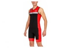 Kiwami PRIMA 2 TOP Mouwloos Triathlon Top Zwart Rood