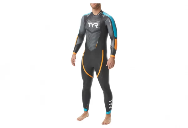 TYR Hurricane Cat 2 Triathlon Wetsuit Black/Blue/Orange