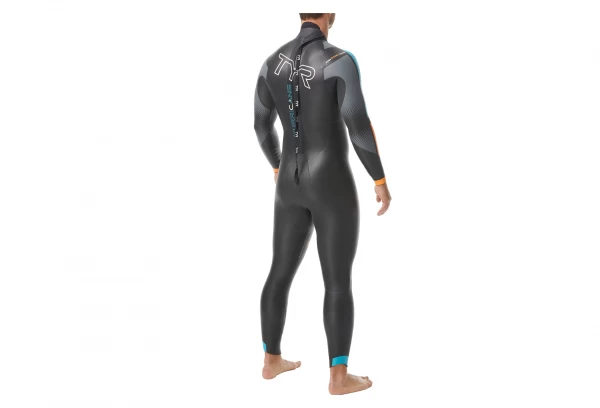 TYR Hurricane Cat 2 Triathlon Wetsuit Black/Blue/Orange - Image 2