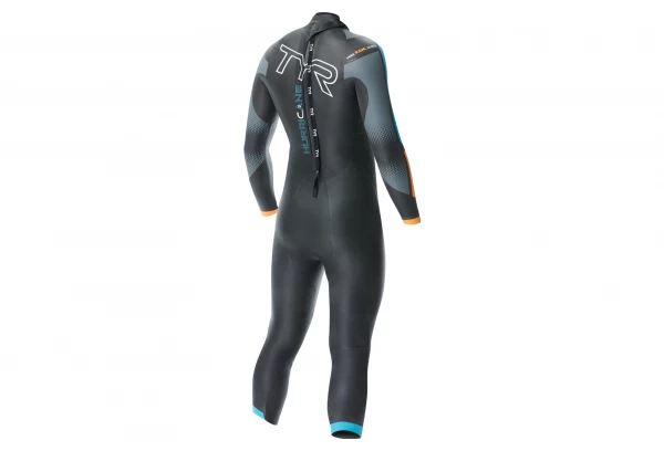 TYR Hurricane Cat 2 Triathlon Wetsuit Black/Blue/Orange - Image 4