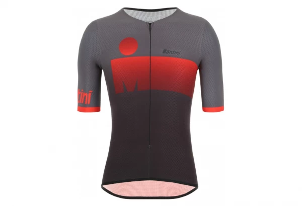 Santini X Ironman Audax Aero Tri Short Sleeve Jersey Zwart / Rood