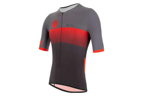Santini X Ironman Audax Aero Tri Short Sleeve Jersey Zwart / Rood - Afbeelding 3