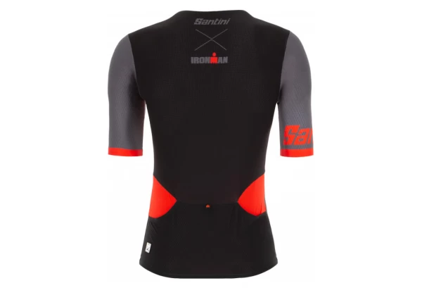 Santini X Ironman Audax Aero Tri Short Sleeve Jersey Zwart / Rood - Afbeelding 2
