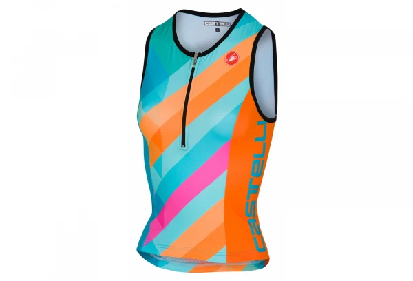 Castelli 2018 Core 2 Vrouwen Singlet Blauw Oranje