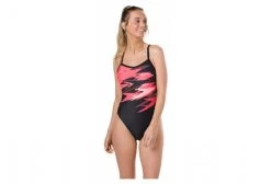 Gereviseerd Product - Speedo E10 Boom Placement Thinstrap Swimsuit Black Red