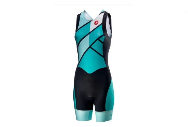 Castelli Distance W Race Dames Mouwloos Tri-Suit Turquoise / Groen