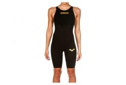 ARENA Powerskin Carbon Air² 2 Femme - Black - Black Gold - Dos Ouvert - Combinaison Compétition Femme